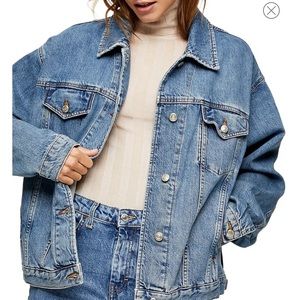 Topshop Moto Jean Jacket size 6 Blue
